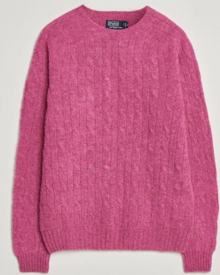 Polo Ralph Lauren Shaggy Cable Merino Pullover Thulian Pink Heather
