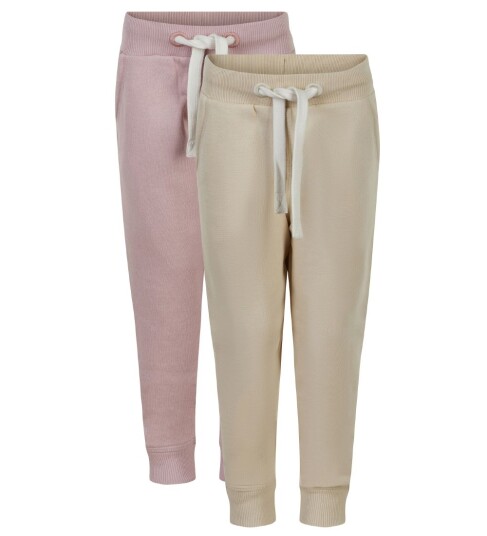 Minymo Joggebukser 2 pack Violet Ice/Krem 8 år 128 Joggebukse Hvit Rosa