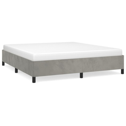 vidaXL Sengeramme uten madrass lysegrå 135x190 cm Double fløyel