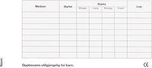 Metode doseringskort for doseringseske 100 stk