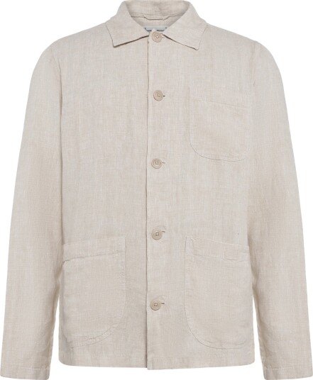 Knowledge Cotton Apparel Linen Overshirt Grey L