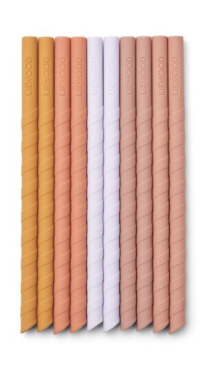 Liewood Timoti Silikonsugerør 10 pk   Yellow Mellow Multi Mix