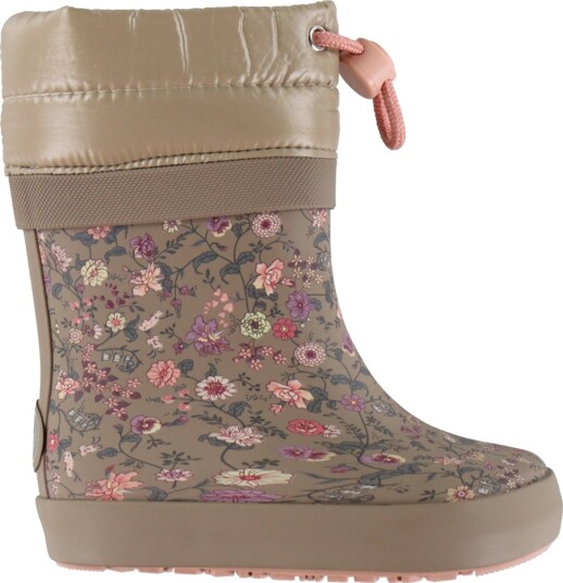 Wheat Termostøvler - Barfot - Gummi - Portabellablomster - Wheat - 22 - Gummistøvler Beige Brun