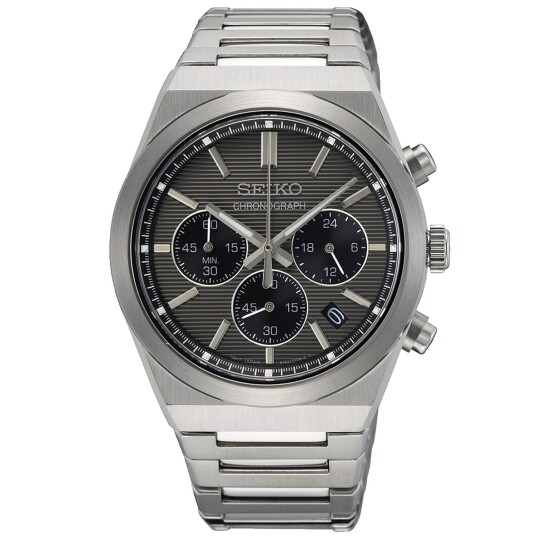 Seiko Quartz Chronograph Steel 40mm Grey Dial