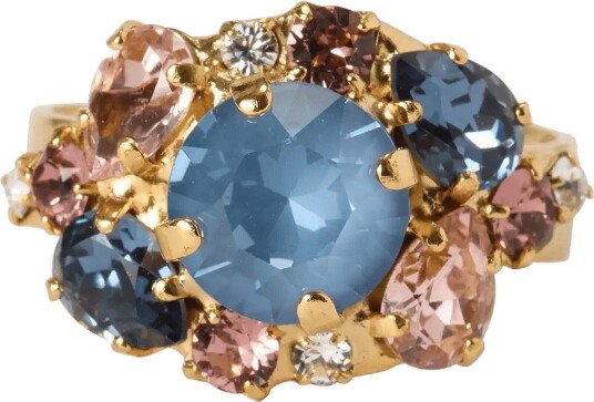 Caroline Svedbom Molly Ring Gold   SMOKED BLUE COMBO   One Size