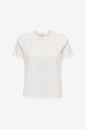 JDY - Topp jdyCif S/S Broderie Anglaise Top - Hvit