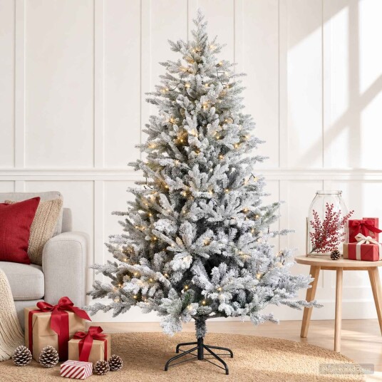 vidaXL Kunstig sammensatt juletre 150 cm 150 LED-lys Varmhvit