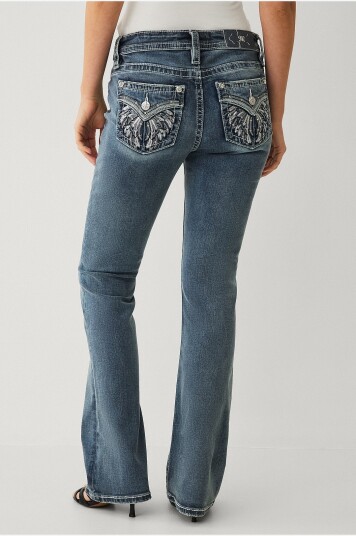 Miss Me   Jeans Silver Angel Down Wings Bootcut   Blå