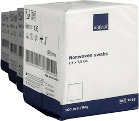 Abena Nonwoven kompress 7,5x7,5 cm 50x100 stk. Abena Nonwoven kompress 7,5x7,5 cm 50x100 stk.