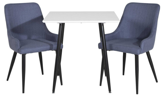 Venture Design Polar & Plaza spisegruppe Hvit/blå 2 st stoler & bord 75 x 75 cm
