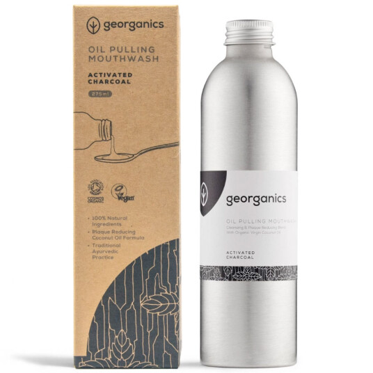Organic Oil Pulling Georganics Charcoal Munnvann 275 ml.