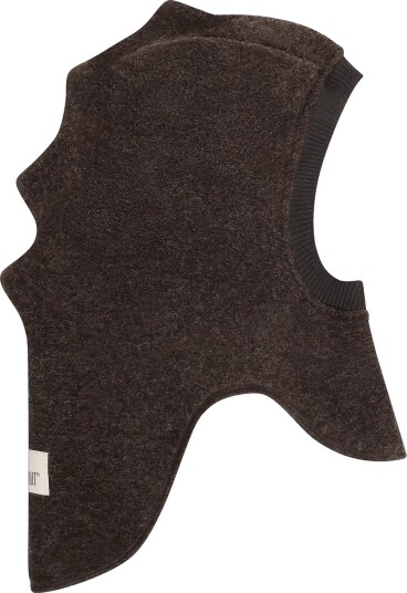 Huttelihut Balaclava Triangles Wool - DARK BROWN MELANGE - 54\6-8Y