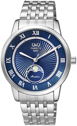 Q&Q Herreklokke QZ10J218Y Classic Blå/Stål Ø40 mm