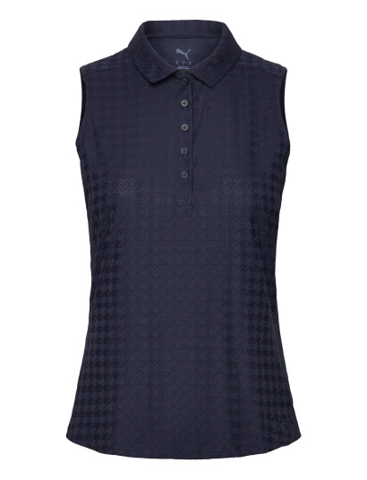 PUMA Golf W Houndstooth Sl Polo - Navy - XS PUMA Golf W Houndstooth Sl Polo - Navy - XS