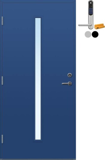 Ytterdør Bygg1 Hovdeby med Kompaktlaminat med Yale Doorman Classic Home