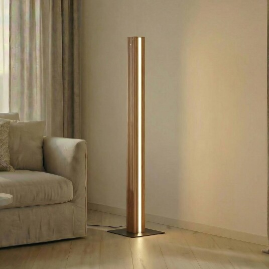 Gulvlampe Lieske Lucande dimbar Lyst tre Stue / spisestue Tre Moderne