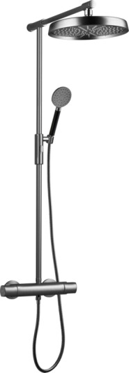 Tapwell ARM300 Takdusj med trykk- og termostatstyrt dusjbatteri-Brushed Black Chrome