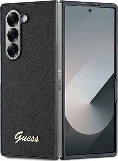 Guess 4G Glitter Script Mobildeksel til Samsung Galaxy Z Fold 6 - Svart