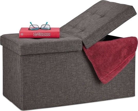 Oppbevaringsbenk med hengslet lokk Oppbevaringsbenk med hengslet lokk