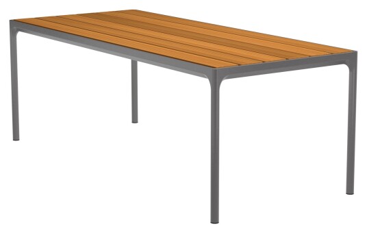 HOUE - FOUR Hagebord 210x90 - Mørk grå/Bambus