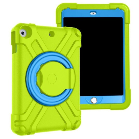 INCOVER iPad 10.2" (2021 / 2020 / 2019) Barnevennlig Deksel - m. Bærefunksjon & Stativ - Grønn/Blå