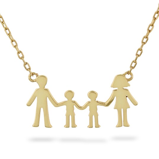 Pan Jewelry, Familiesmykke med mor, far og to sønner i forgylt 925 sølv