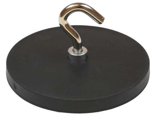 Gummimagnet med krok Ø88mm Magnetstyrke 42 kg