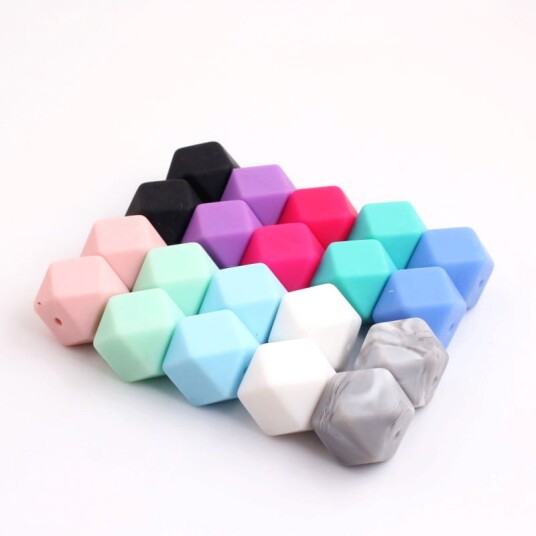 Babysjarm 2pk Geometriske Silikonperler 17mm Babysjarm 2pk Geometriske Silikonperler 17mm