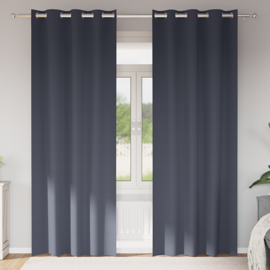 Gardiner med gardiner 2 pcs Antrasitt Polyester