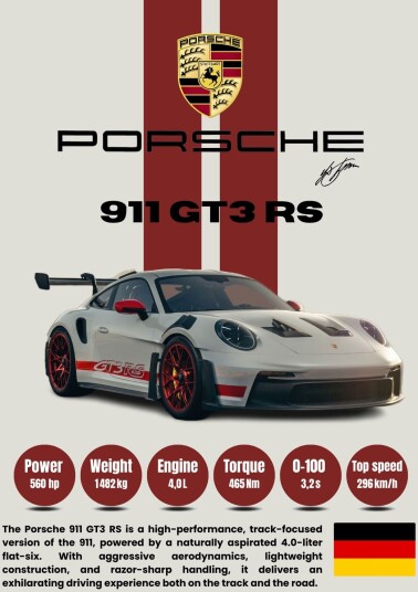 Plakat Porsche 911 GT3 RS