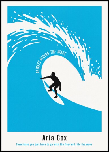 Surfing Silhouette Wall Art Plakat / 21x30