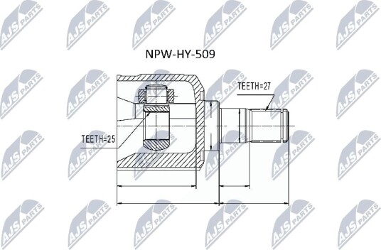 Nty Drivknute drivaksel NTY NPW HY 509 Nty Drivknute drivaksel NTY NPW HY 509