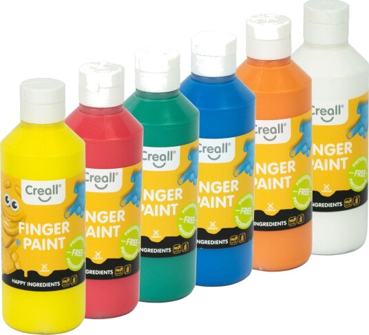 Creall Happy Ingredients Fingermaling Sett 6x80ml Uten Konserveringsmidler