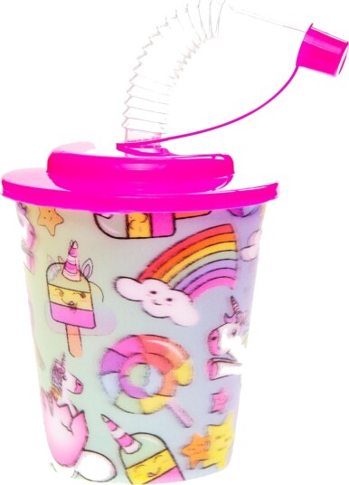 Duckiez Enhj??rning Drikkekopp med Lokk og Suger??r - 250ml - 12 stk.