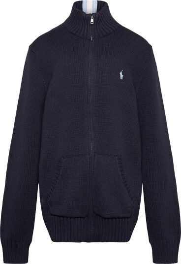 Ralph Lauren Kids Combed Cotton Ls Fz Mock Tp Swt   RL NAVY/C7279   L
