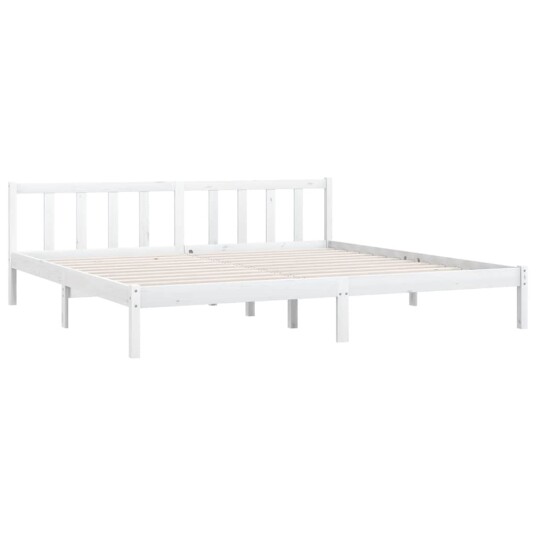vidaXL Sengeramme hvit heltre furu 200x200 cm