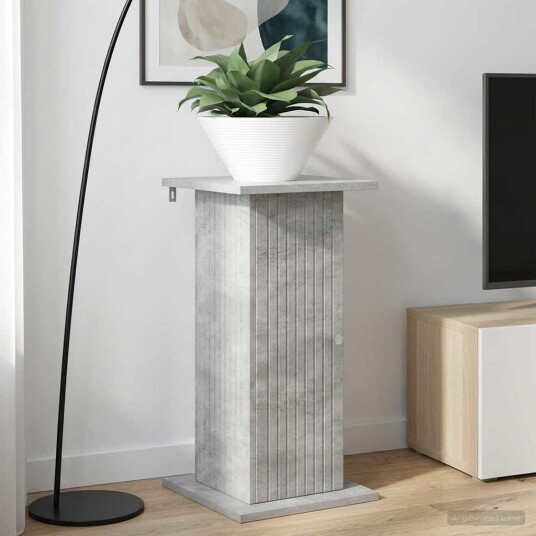 vidaXL Planteholder Betonggrå 30,5 x 30 x 60,5 cm Konstruert tre