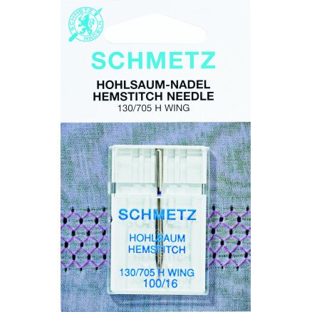 Schmetz Symaskinnåler Wing Hemstitch 130/705H Str 100 1 stk Schmetz Symaskinnåler Wing Hemstitch 130/705H Str 100 1 stk
