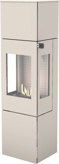 Nexo 160 sand frittstående biopeis med sideglass og ståldør Nexo 160 sand frittstående biopeis med sideglass og ståldør