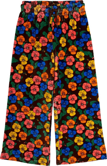 Mini Rodini Violas Aop Velour Trousers Brown 128/134
