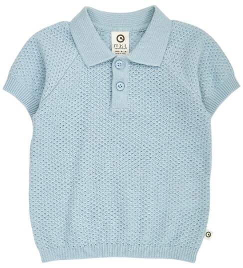Müsli Sea Knit S/S Polo T Baby Blue 74