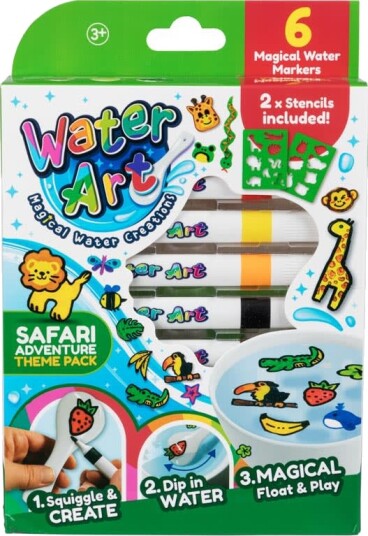 Water Art Safari Tusjer 3+ År 6 Farger Water Art Safari Tusjer 3+ År 6 Farger