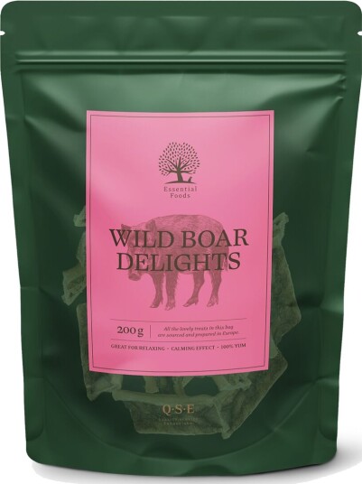 Essential Wild Boar Delights Hundegodteri Tørket Villsvinhud 200 G
