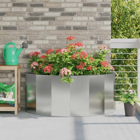 vidaXL Plantekassed sølv 120 x 60 x 50 cm Galvanisert Stål