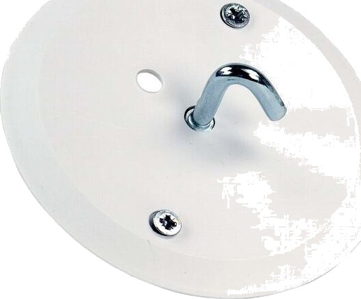 Gelia Taklokk Med Krok Hvit Pvc