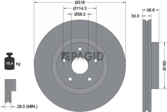 PAGID 54992NC Bremseskive