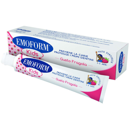 Barnetannkrem Emoform Strawberry 2 6 år 50 ml.
