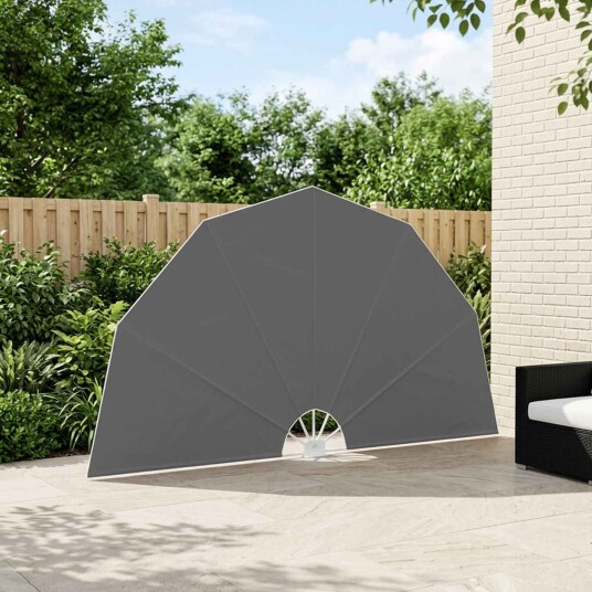 vidaXL Balkong privat skjerm Ø 400 cm Polyester Lysegrå