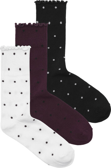 JJXX Kids Jxpolly Polka Dot Sock 3 Pack Acc Sn Grl White 36/39 JJXX Kids Jxpolly Polka Dot Sock 3 Pack Acc Sn Grl White 36/39