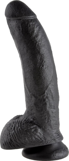 King Cock Realistisk Dildo med Testikler 23 cm    - Svart